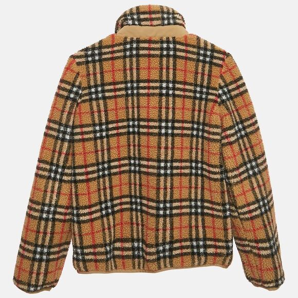 Burberry Children Beige Checkered Fleece Bergen Jacket 12 Yrs - Picture 2 of 5